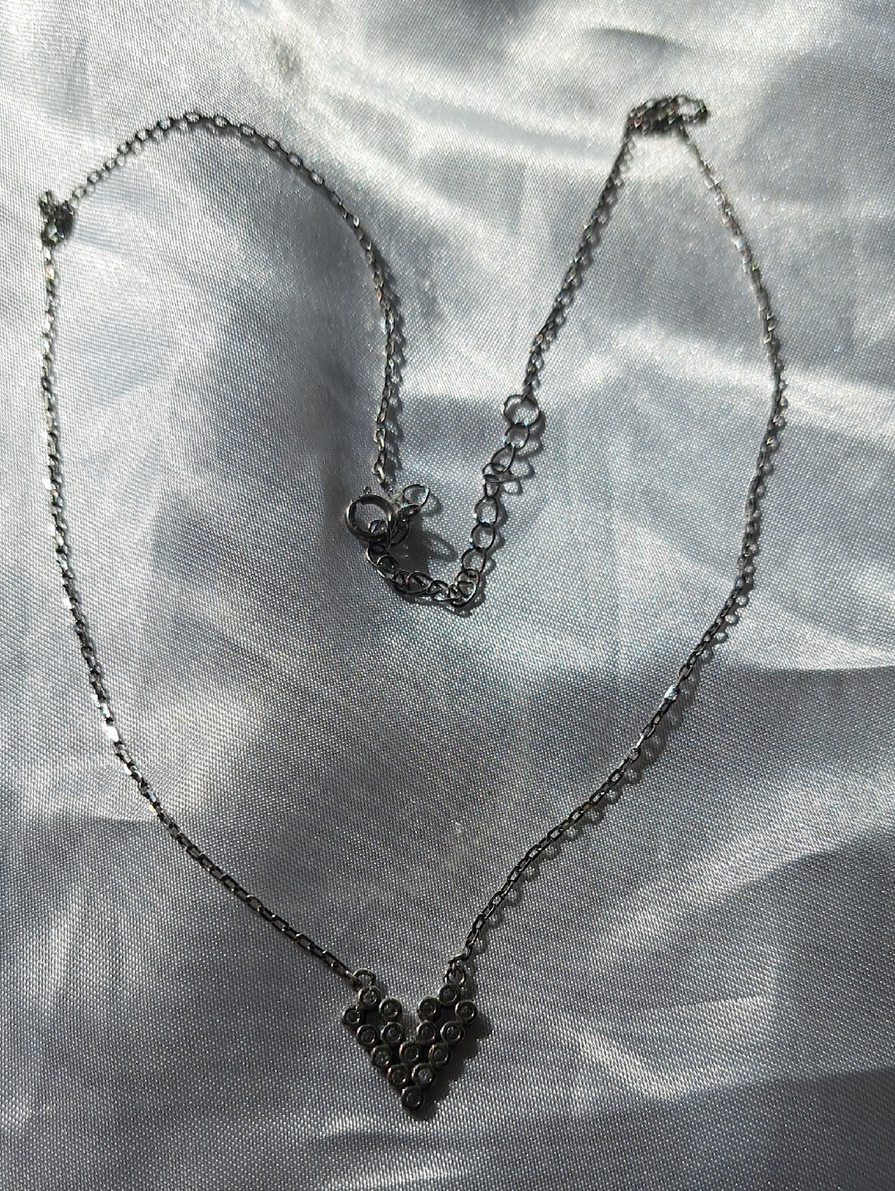 Heart Shaped Dot Pendant Necklace in Silver